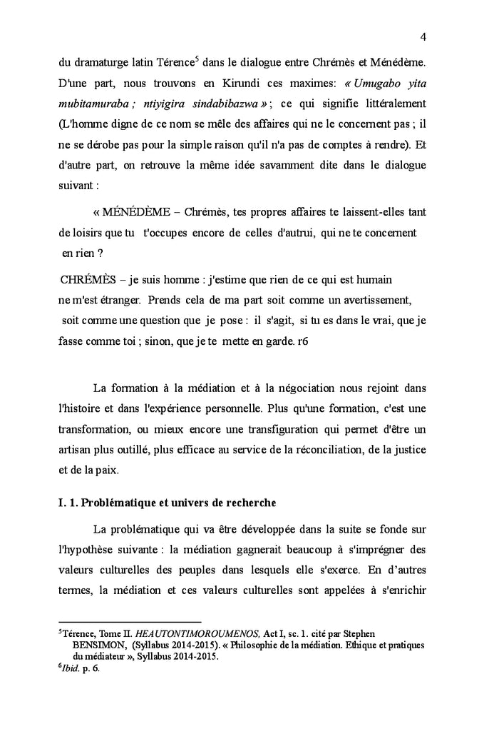 Médiation et valeurs culturelles dans la Région des Grands Lacs