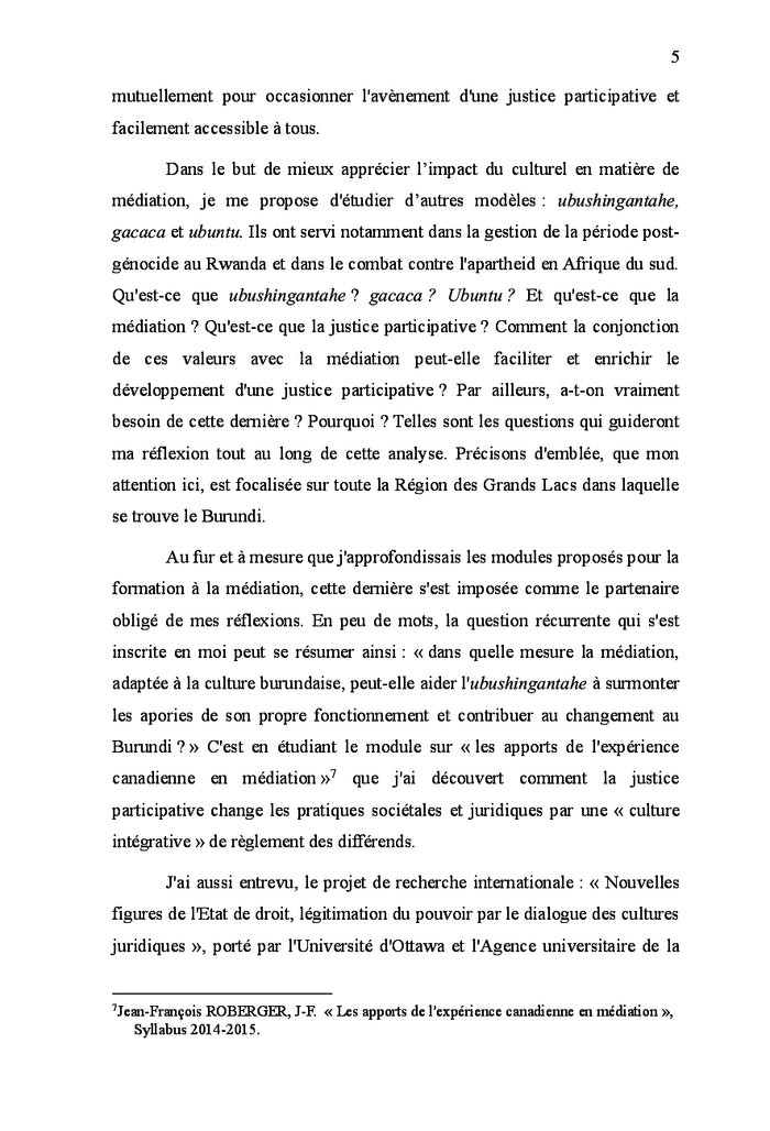Médiation et valeurs culturelles dans la Région des Grands Lacs