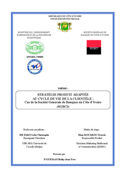 Strategie produit adaptee au cycle de vie de la clientele bancaire
