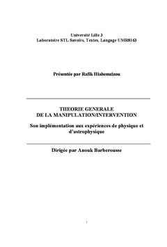 Theorie Generale de la Manipulation/Intervention