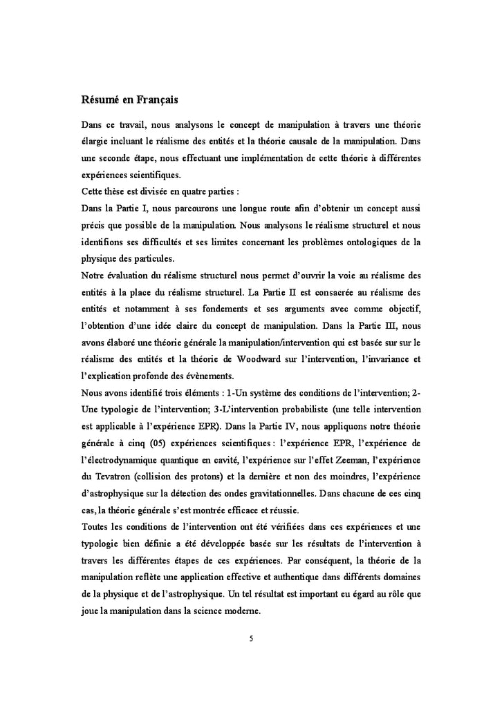 Theorie Generale de la Manipulation/Intervention