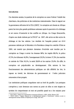 La corruption au Congo Brazzaville, les institutions inefficaces