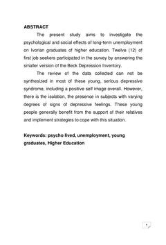 Vécu psychosociologique du chômage