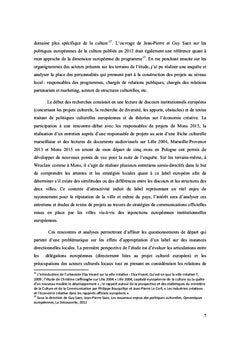 L'instrumentalisation du label « Capitale europeenne de la culture »