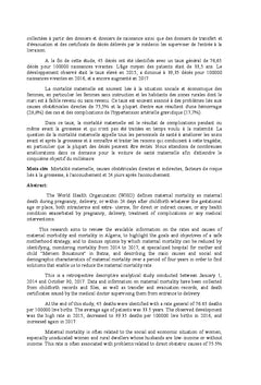 Mortalite maternelle en Algerie