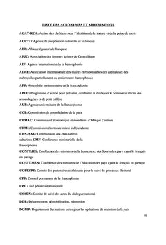 La Francophonie dans la promotion de la sécurité humaine en Afrique