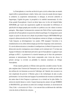 La Francophonie dans la promotion de la sécurité humaine en Afrique