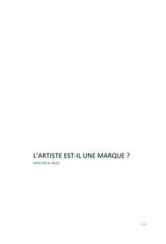 L'artiste est-il une marque ?