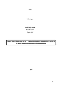 Analyse de la Productivite du ble dur (Variete Karim)