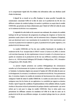 Analyse de la Productivite du ble dur (Variete Karim)