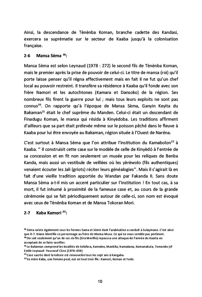 Pages d'histoire du Manden