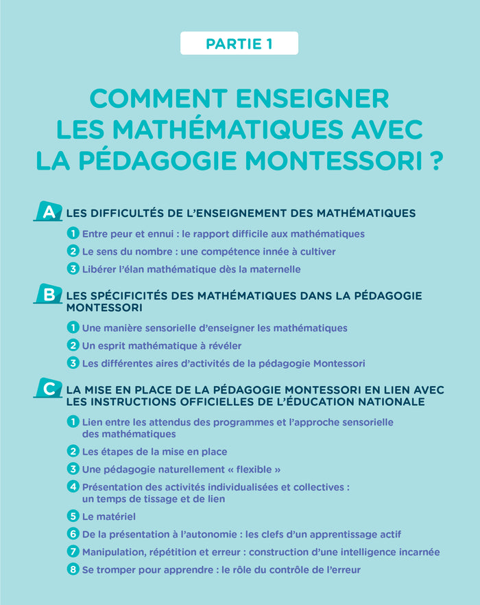 Les mathématiques en pédagogie Montessori de la PS à la GS