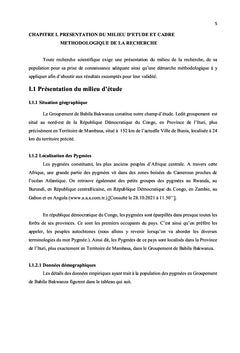 Femme pygmée face à la contribution aux revenus de ménage