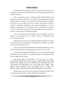 Eléments caractéristiques et performance entrepreneuriale au Cameroun