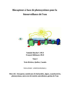 Biocapteurs A base de photosystemes pour la biosurveillance de l'eau