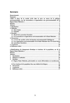 Sociétés civiles, Changement climatique et Populations locales