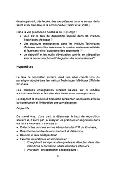 Déperdition scolaire et pratiques enseignantes