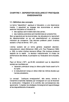 Déperdition scolaire et pratiques enseignantes
