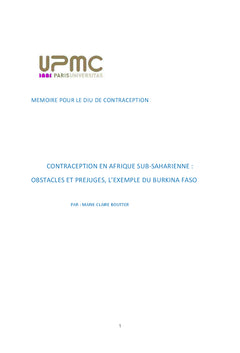 La contraception au Burkina Faso