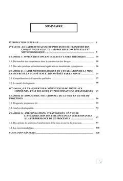 Evaluation du processus de transfert des compétences