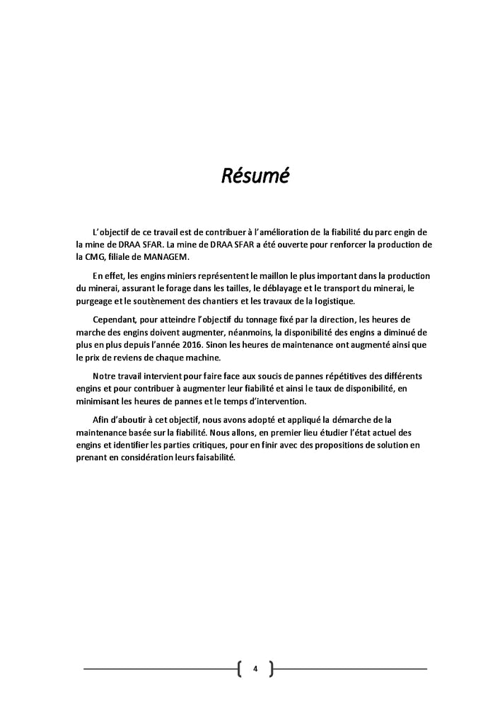 Amélioration de la fiabilité des engins miniers