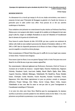 La régénération des espèces abondantes de la forêt de l'Ituri