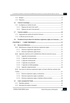 Morbidité infanto-juvénile due aux Infections Respiratoires Aigües