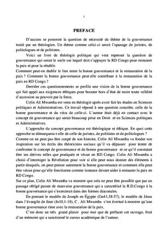 La gouvernance pour la paix en RDC