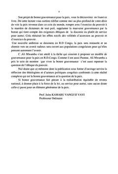 La gouvernance pour la paix en RDC