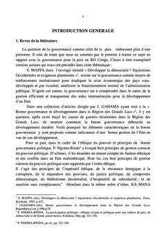 La gouvernance pour la paix en RDC