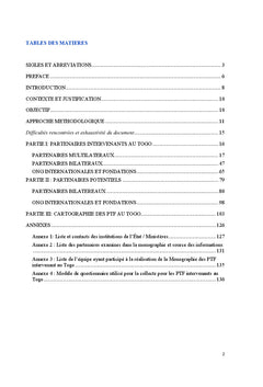 Monographie des Partenaires Techniques et Financiers du Togo
