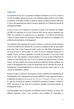 Monographie des Partenaires Techniques et Financiers du Togo