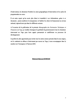 Monographie des Partenaires Techniques et Financiers du Togo