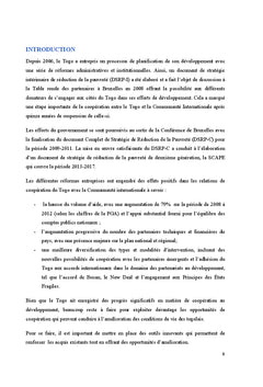 Monographie des Partenaires Techniques et Financiers du Togo