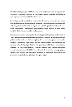 Monographie des Partenaires Techniques et Financiers du Togo