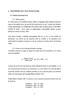 Modélisation de l'écoulement de l'eau et du transport des solutés