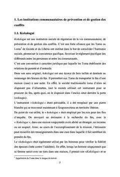 Les institutions sociales de prévention et de gestion des conflits en Guinée forestière