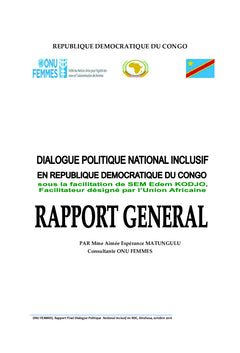 Dialogue politique national inclusif en RDC