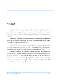 Optimisation des ouvrages hydrauliques d'un barrage