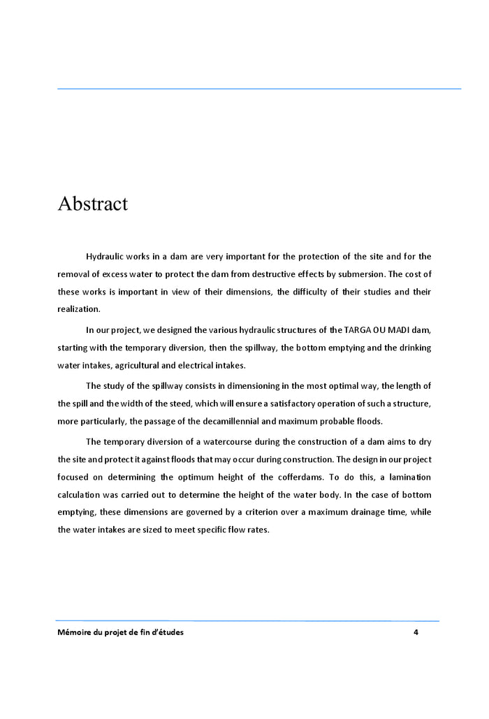 Optimisation des ouvrages hydrauliques d'un barrage
