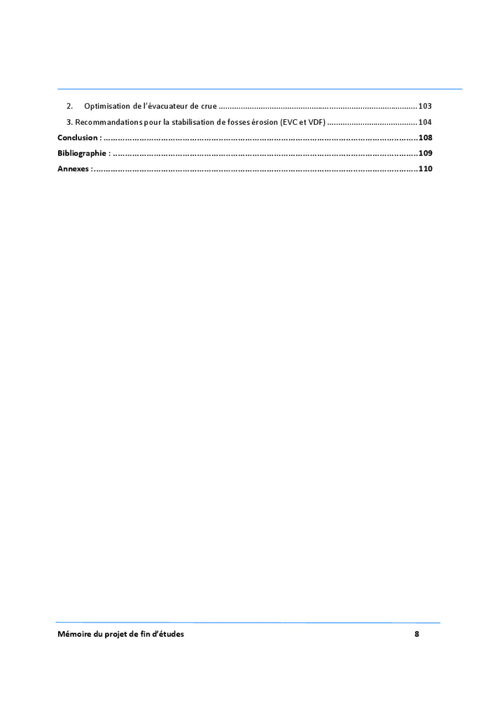 Optimisation des ouvrages hydrauliques d'un barrage