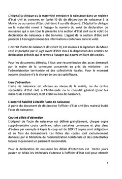 Guide sur Procédures d'obtention des documents civils au Mali