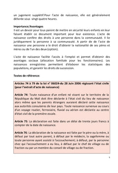 Guide sur Procédures d'obtention des documents civils au Mali