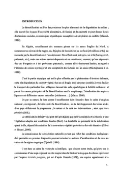 Contribution à l'étude de l'espèce Aristida pungens en Algérie