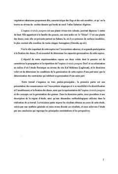 Contribution à l'étude de l'espèce Aristida pungens en Algérie
