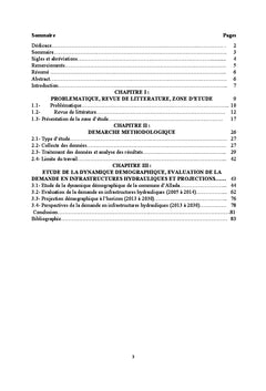 Dynamique démographique et besoin en eau de consommation au Bénin