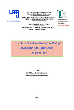 Activité anti-ulcèreuse de Mollugo nudicaulis chez le rat