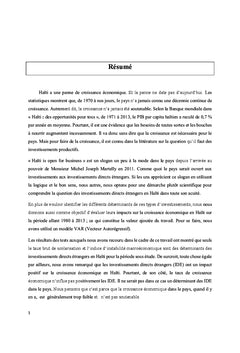 Investissements directs étrangers et croissance économique