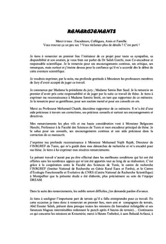 Changement climatique et chêne liège en Kroumirie