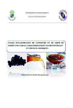 Essais d'élaboration de confiture et de sirop de raisin